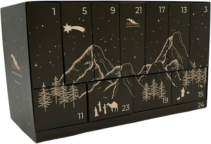 Weihnachtskrippen Adventskalender 2025 (Holz natur), Holz natur