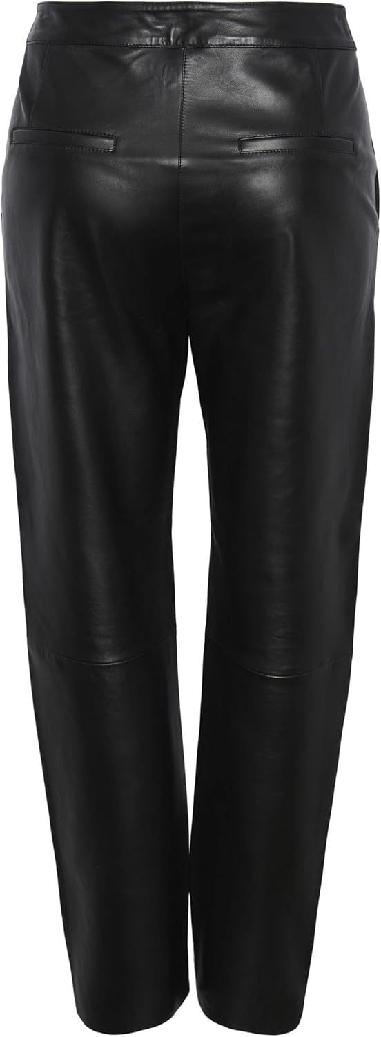 YAS Damen Yasline Hmw Leather Pant Noos Hose XS Schwarz, XS Schwarz