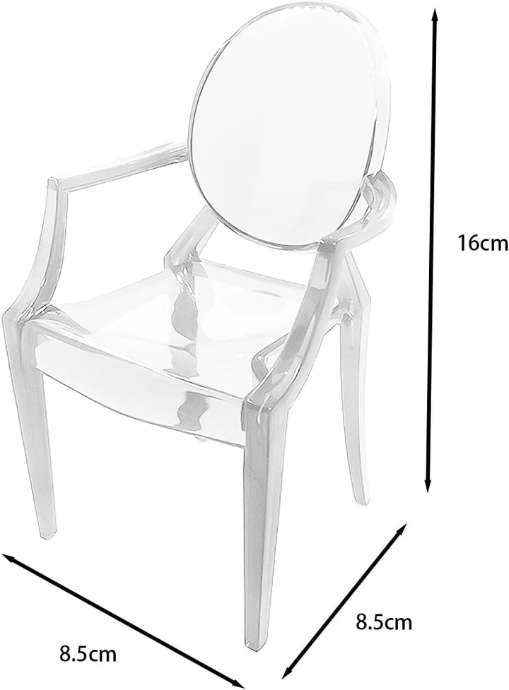 Puppenhaus Ghost Chair Miniatur 1/6 Massstab Club Akzent Stuhl Acryl Figur Mini Klar Lounge Sitz Mod