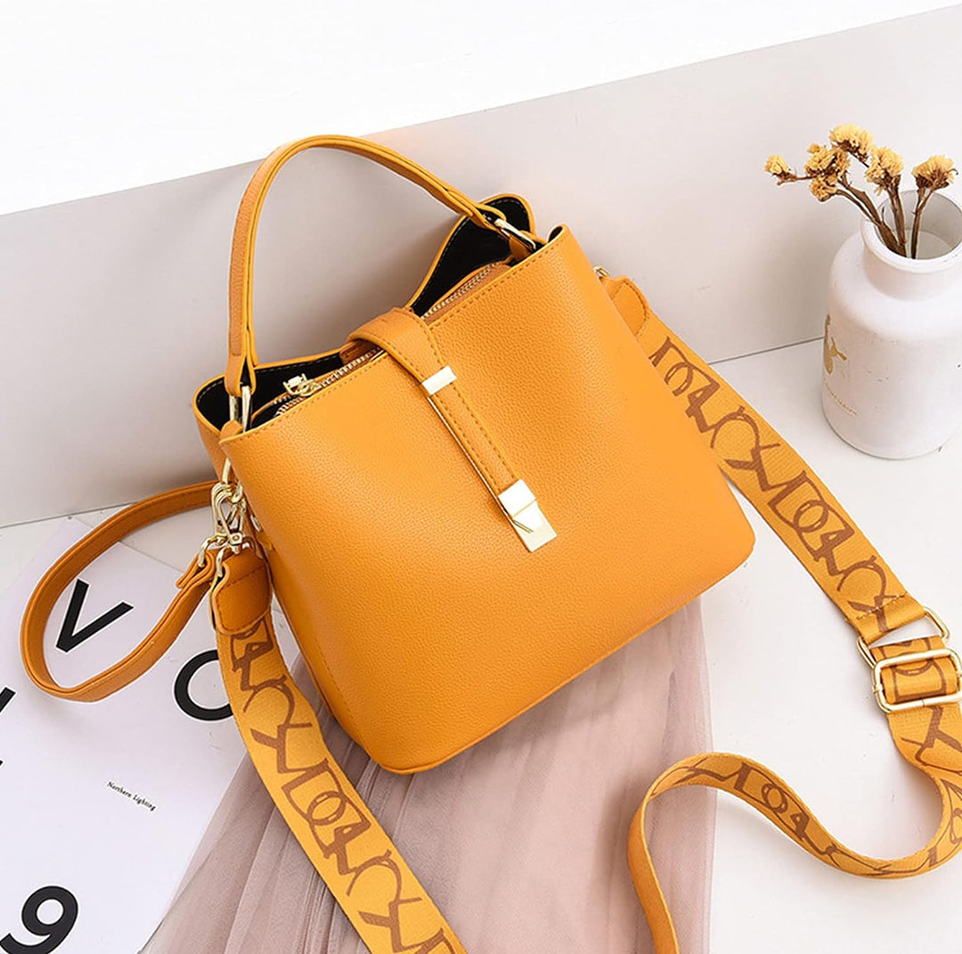 NICOLE & DORIS Leder Handtasche Damen Designer Frauen Umhängetasche mit Kartenfächer Shopper Klein T