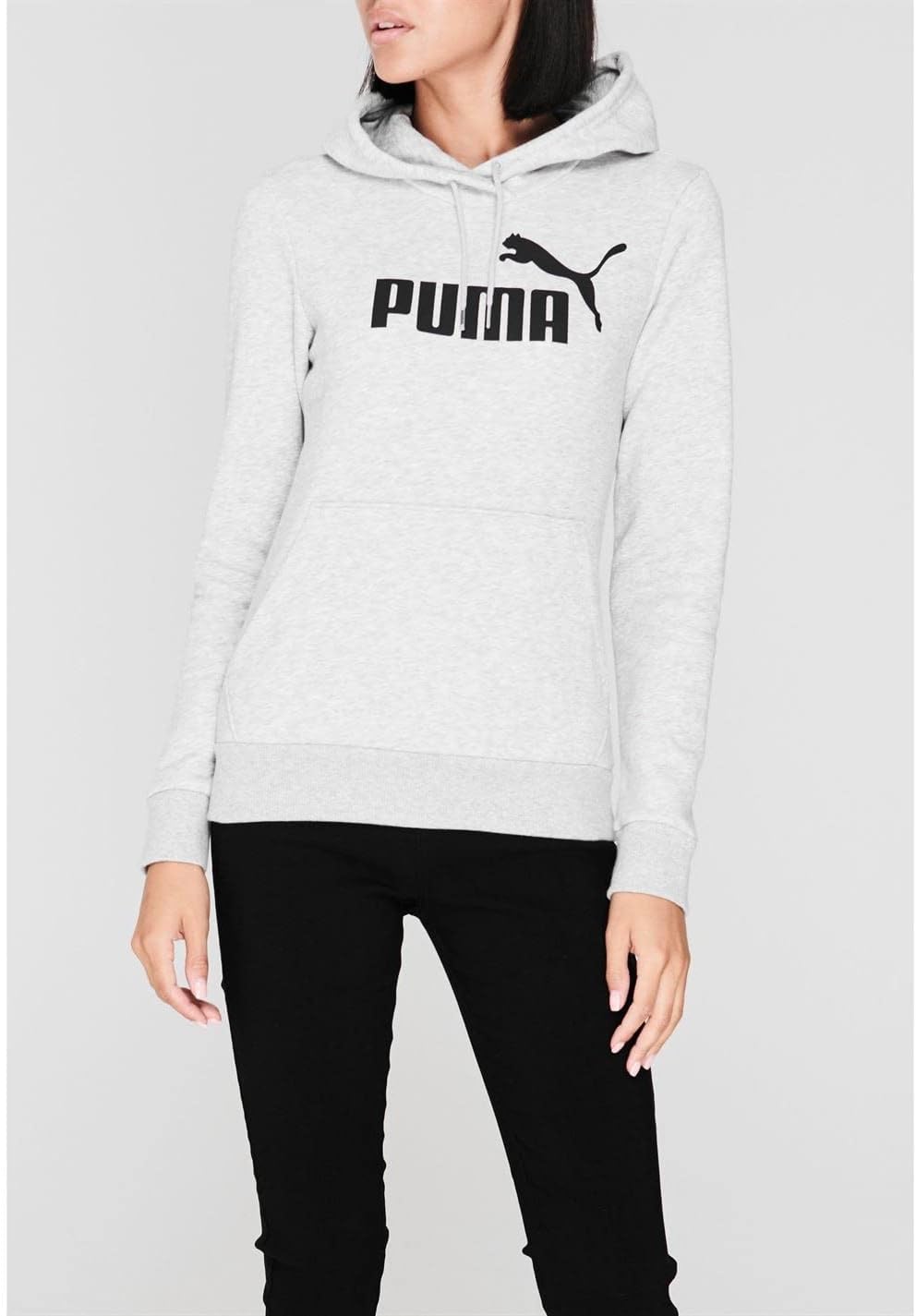 PUMA Unisex ESS Logo Hoodie FL Sweatshirt S Hellgrau, Heathe, S Hellgrau, Heathe