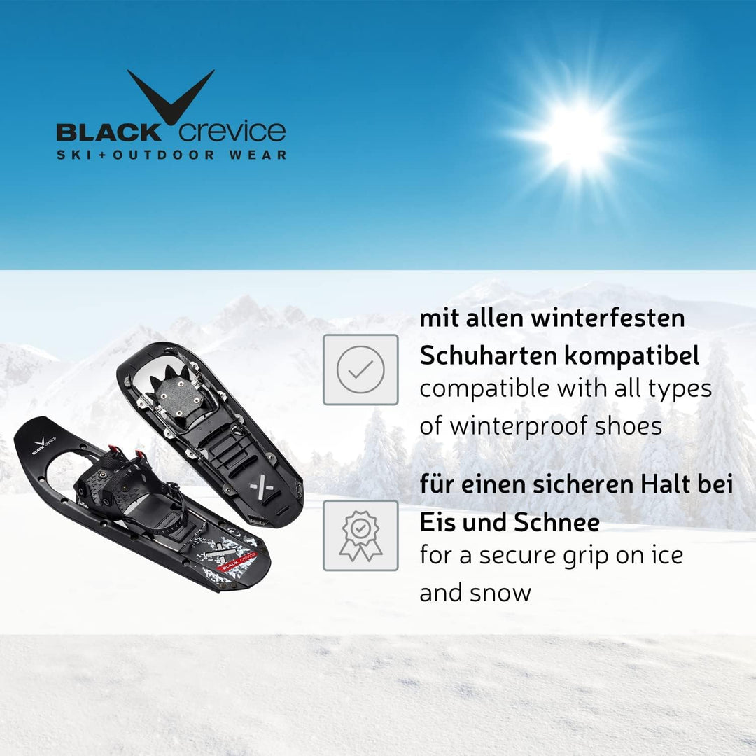 Black Crevice Schneeschuhe Herren & Damen I Schneeschuhe zum Wandern aus leichtem Kunststoff I Schne