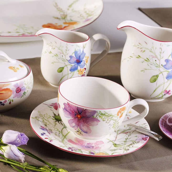 Villeroy und Boch Mariefleur Basic Milchkännchen, schöne und praktische Milchkanne mit verspieltem B
