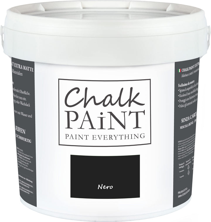 Chalk Paint Everything® Nero Kreidefarbe Wasserbasis für Alle Oberflächen einfach zu verarbeiten ohn