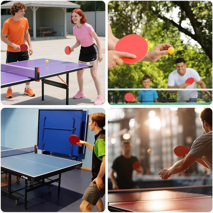 Tischtennisschläger Set, Tischtennis Set mit Netz, 2 Tischtennisschläger + Ausziehbares Mobiles Tisc