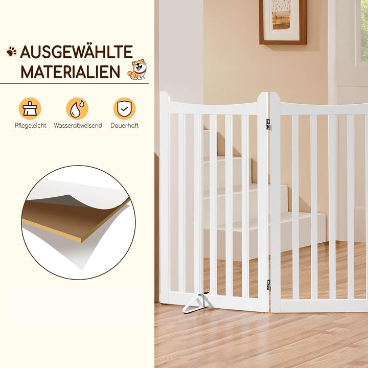 Yaheetech Absperrgitter Hund Schutzgitter, HxB: 90,5 x 151,5 cm, kaminschutzgitter mit 2 Stützfüssen