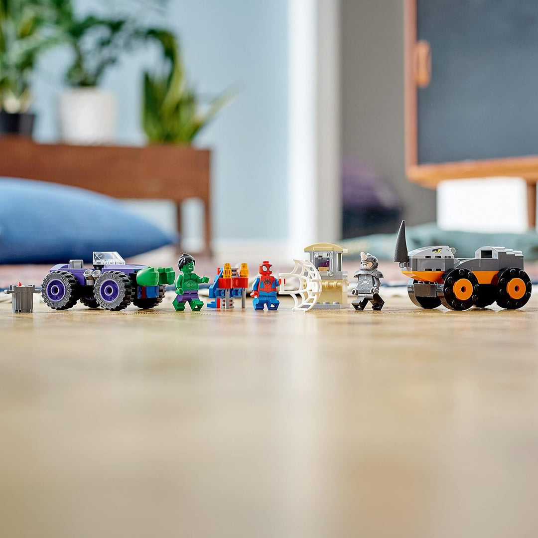 LEGO Marvel Spidey und Seine Super-Freunde Hulks und Rhinos Monster Truck-Duell, Spider-Man-Set, Sup