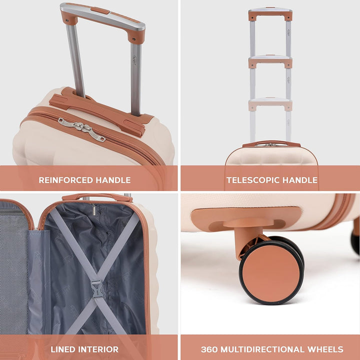 Flight Knight Bubble Suitcase Ryanair easyJet Jet2 Approved 8 Wheel Hardcase Suitcases Cabin or Medi