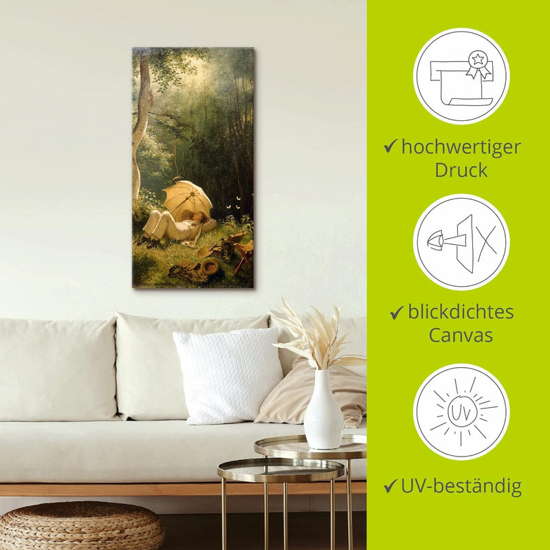 ARTland Leinwandbilder Wandbild Bild auf Leinwand 30x60 cm Wanddeko Natur Bäume Lichtungen Regenschi