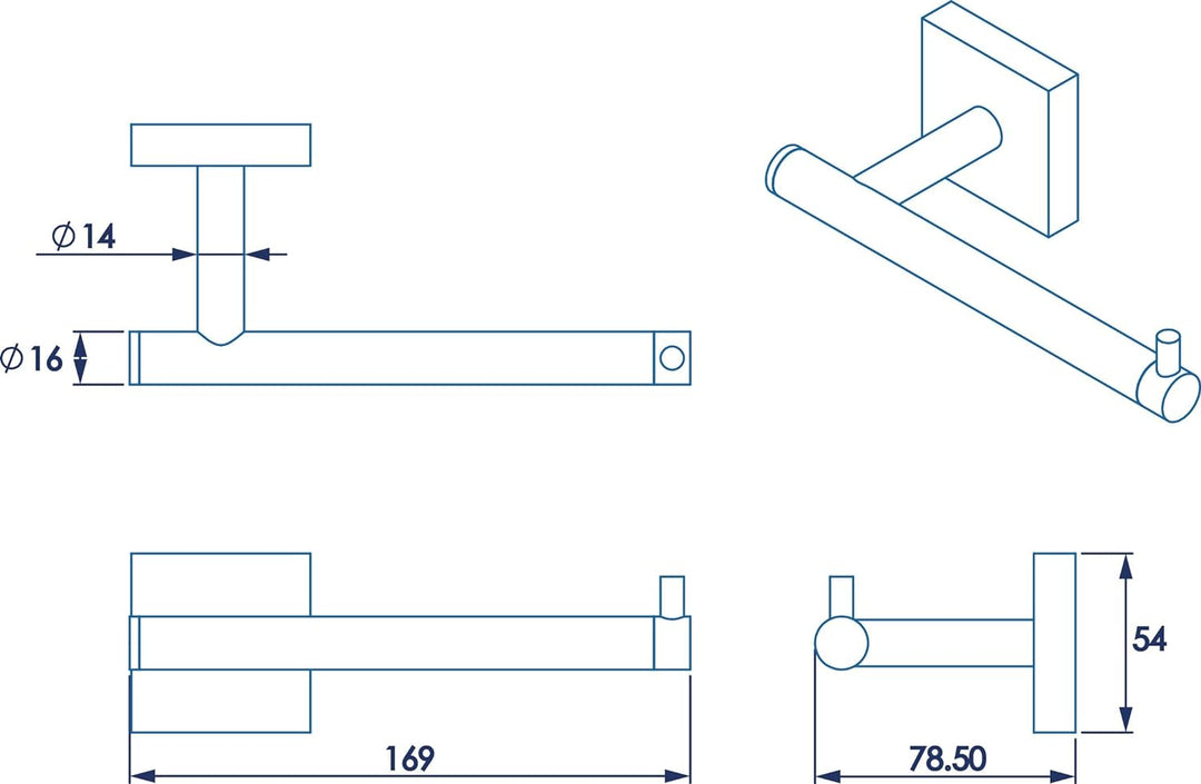 Croydex Flexi-Fix Toilettenpapierhalter Chester Einzigartige, Einzigartige