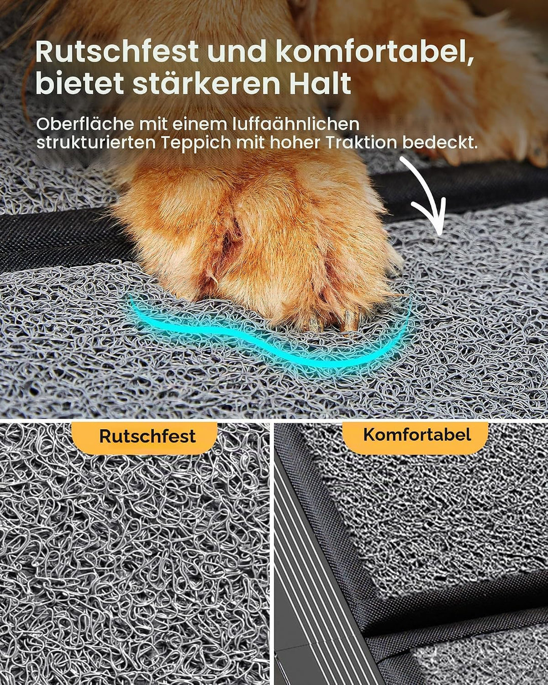 PetThem Hunderampe für Auto, 160 cm lang & 43,2 cm breit, tragbare Hunderampe für grosse Hunde mit R