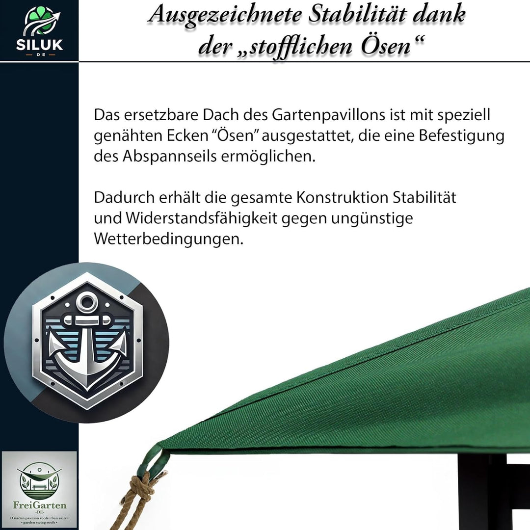 freigarten.de Ersatzdach für Pavillon 334 cm x 334 cm Sand Antik Pavillon Wasserdicht Material: Pana