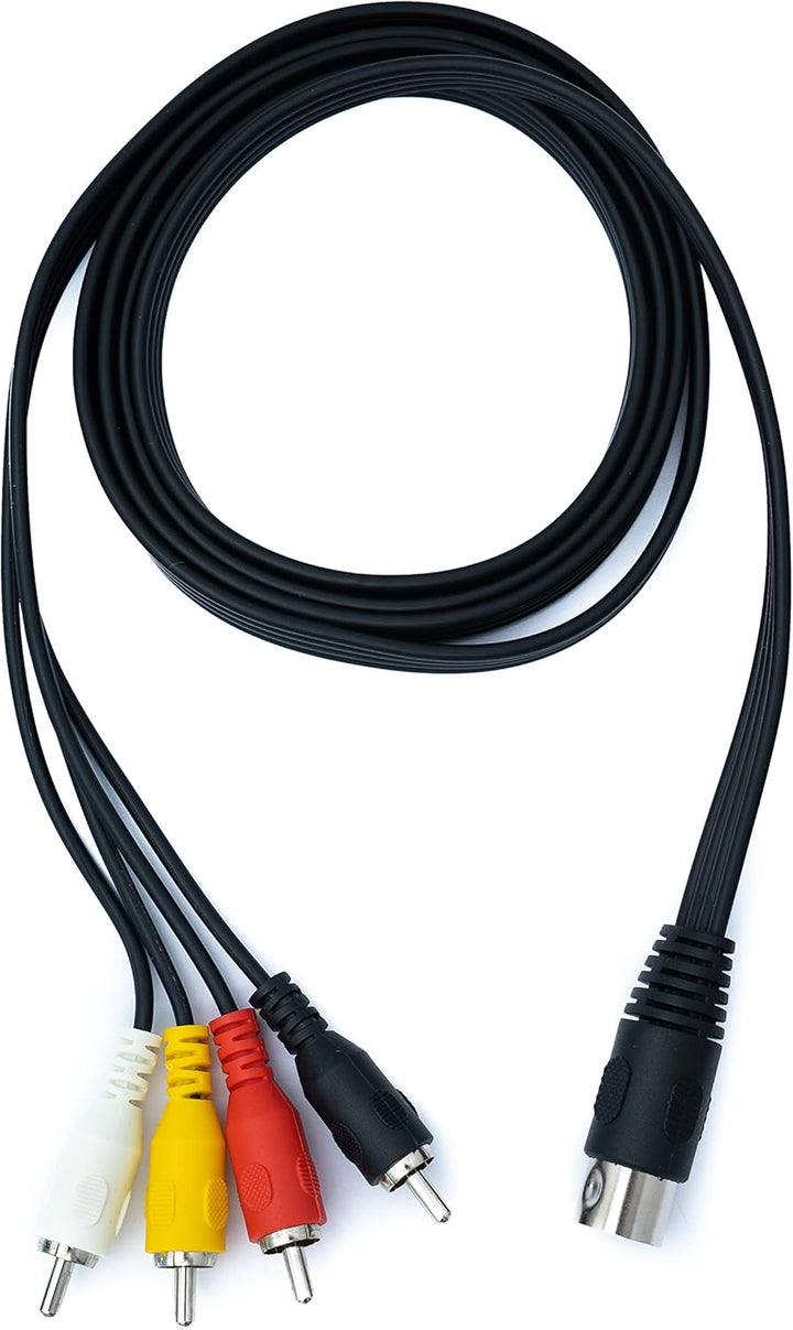 System-S Cinch 4 RCA Kabel 150 cm Stecker zu DIN 5 polig Stecker Stereo Adapter Schwarz