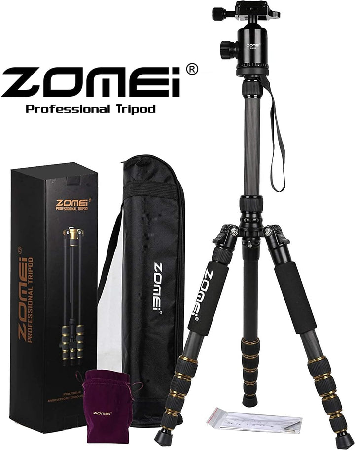 ZOMEi Kamerastativ Z669C 151cm mit Kugelkopf aus Kohlefaser Carbon,Professionelles Leichtgewichtiges