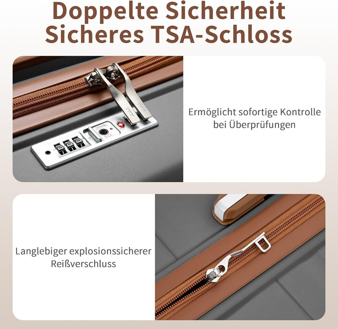 KONO Mittelgross Koffer 65cm Leicht Reisekoffer aus Polypropylen Hartschale Koffer mit 4 Rollen und