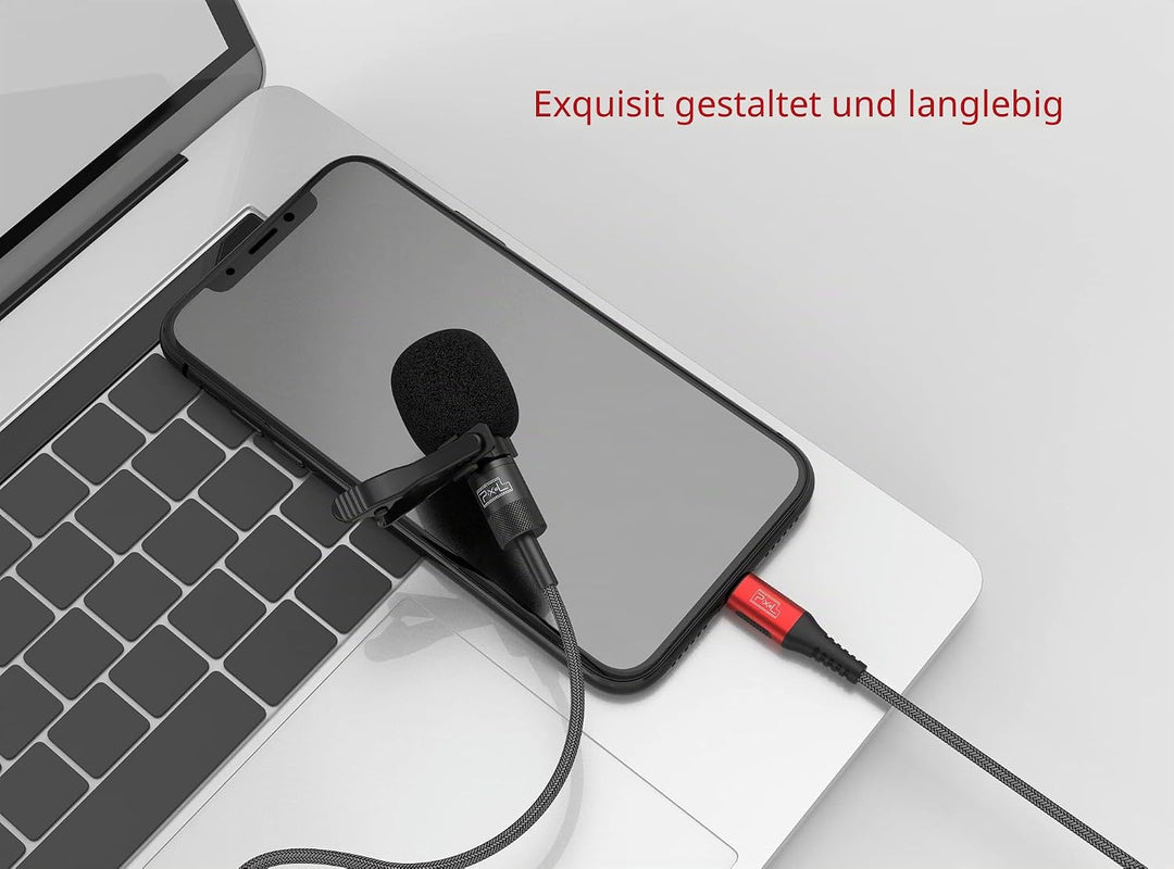 Pixel Apple Lightning Lavalier Mikrofon für iPhone/iPad/iPod Kompatibel mit iPhone 13/12/11/X/XS/XR/