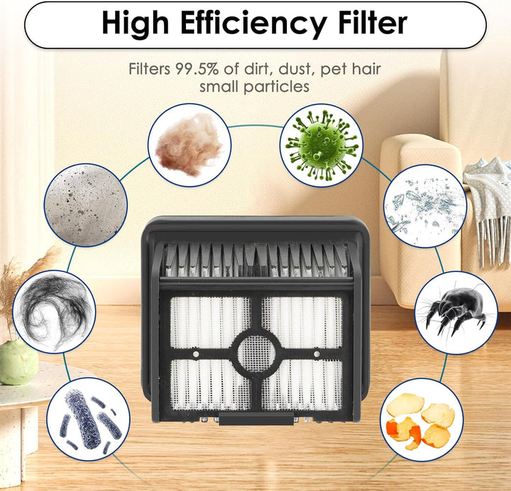 (5 Stück) H15 Pro Ersatz-Bürstenrollen und HEPA-Filter für Dreame H15 Pro/ H15 Mix/ H12 Pro FlexReac