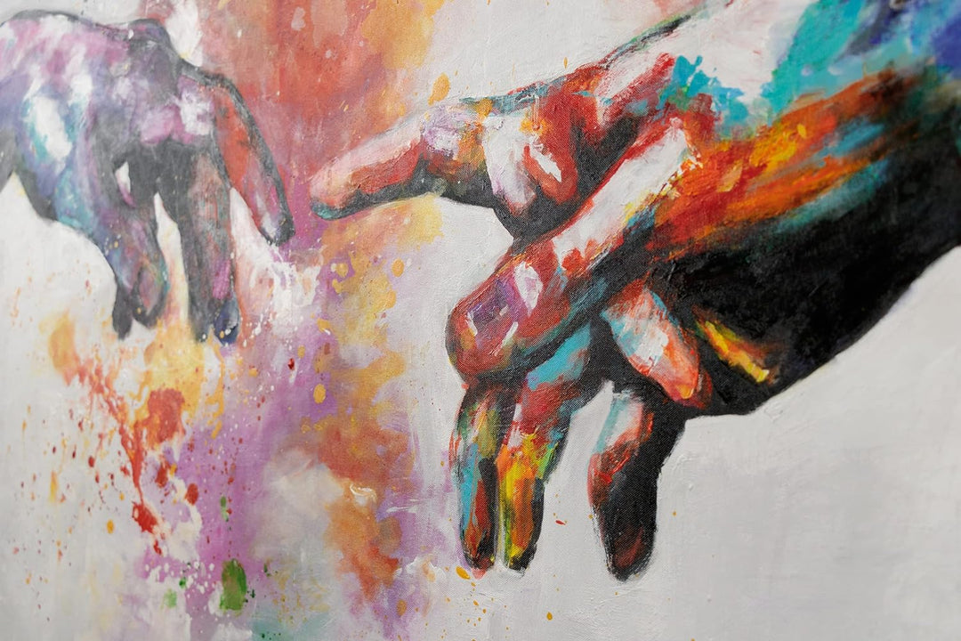 YS-Art Abstrakt Design Acryl Gemälde auf Leinwand Galaktisch handgemalt Wandbilder Wohnzimmer modern