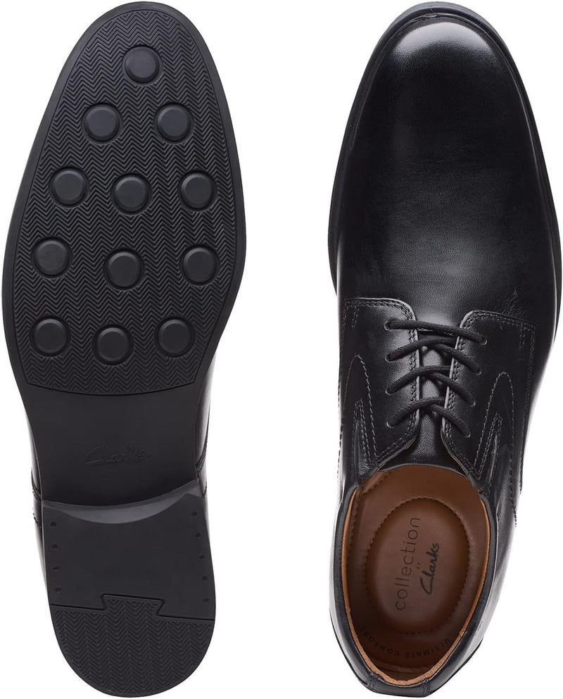 Clarks Herren Whiddon Step Slipper 39.5 EU Black Leather, 39.5 EU Black Leather