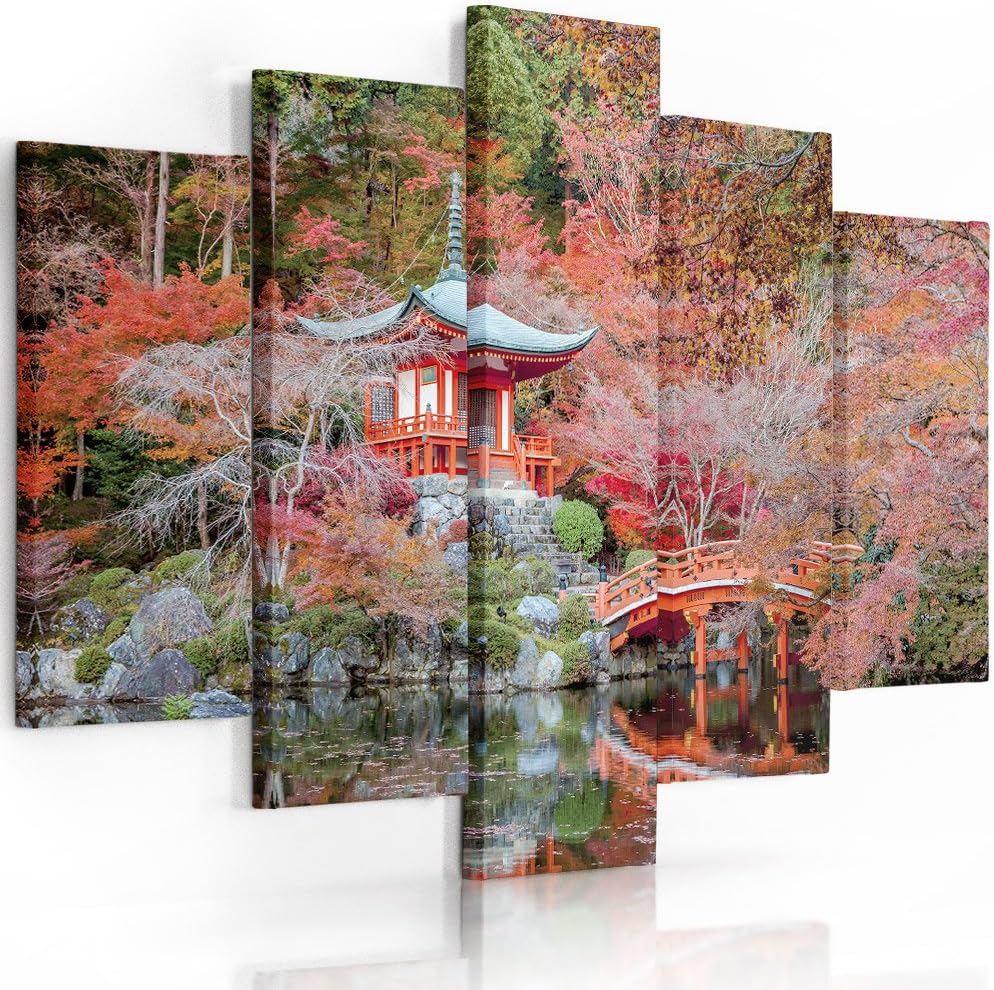 Feeby Bilder 5 Teile Japan 200x100 cm Typ A Wohnzimmer Schlafzimmer Büro Flur Küche Wandbilder Moder