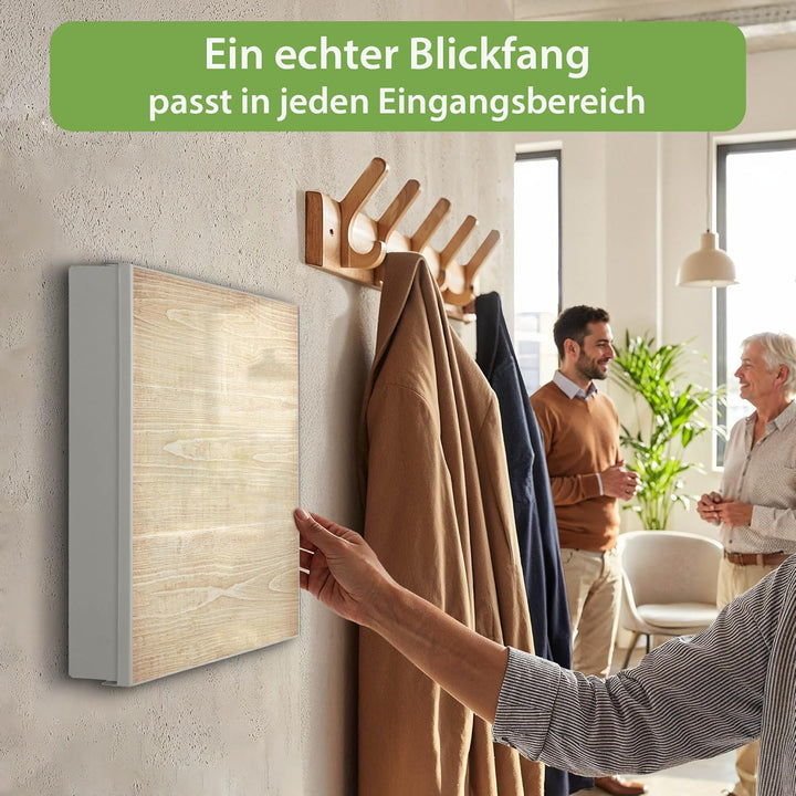 banjado Grosser Schlüsselkasten Metall - Schlüsselbox 30x30cm mit 32 Haken - Schlüsselkasten modern