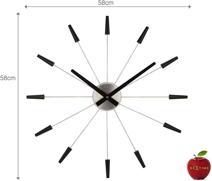 NeXtime Plug Inn Wanduhr, Edelstahl, Mehrfarbig, 58cm 58cm Mehrfarbig, 58cm Mehrfarbig