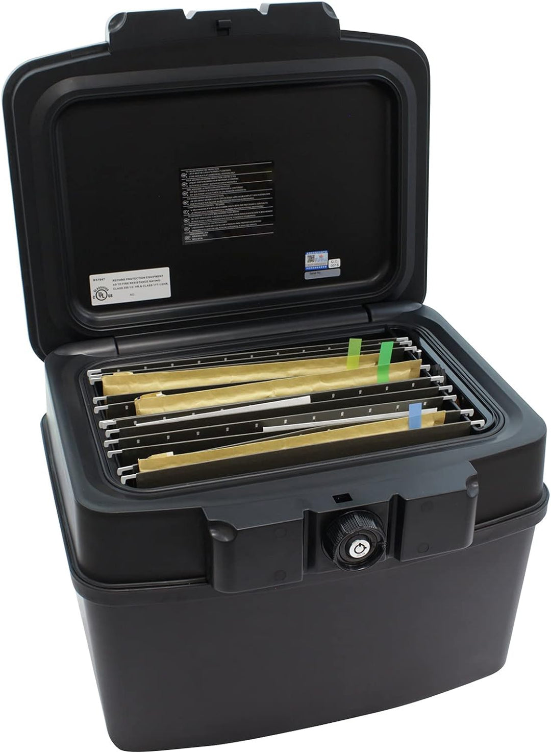 Rottner Feuerschutzkassette Fire Data Box 3, Zylinderschloss, Schwarz, BxH 440 340 mm, 30 Minuten Fe