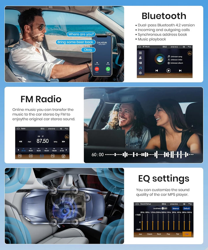 Rimoody Carplay 1 Din Autoradio mit Android Auto 4 Zoll Touchscreen Autoradio 1 Din mit Drehknopf mi