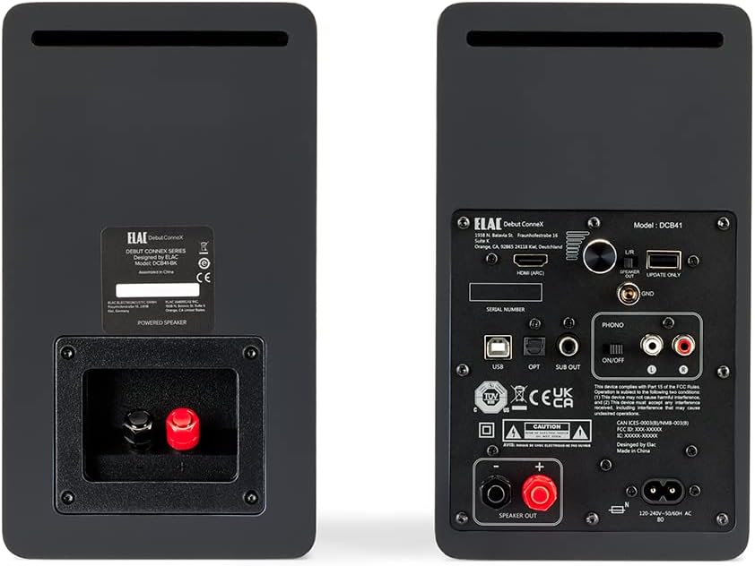 ELAC Kompakt Lautsprecher Debut ConneX DCB41, Boxen für Audiowiedergabe via HDMI, USB, Phono &amp; Bluet