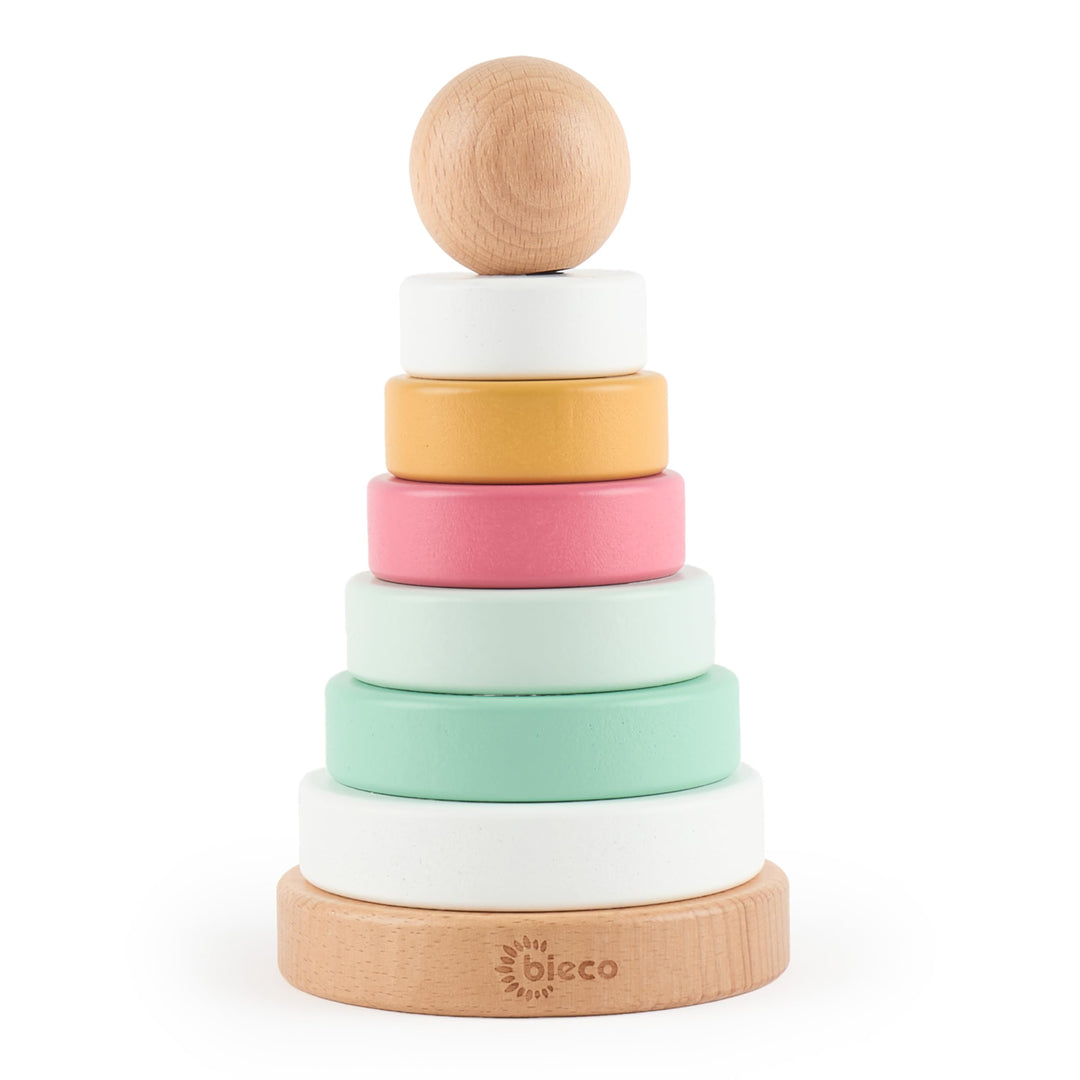 Bieco Baby Berry Stapelturm | Holz FSC® | 19 cm | Steckspiel ab 1 Jahr | 8 tlg. berry mix, Berry