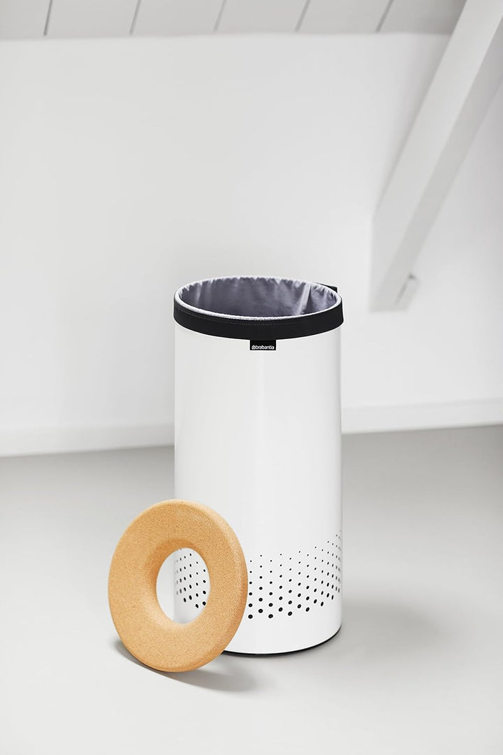 Brabantia - Wäschekorb - Quick-Drop-Öffnung - Perfekt sitzenden Baumwollwäschesack - Korrosionsfrei
