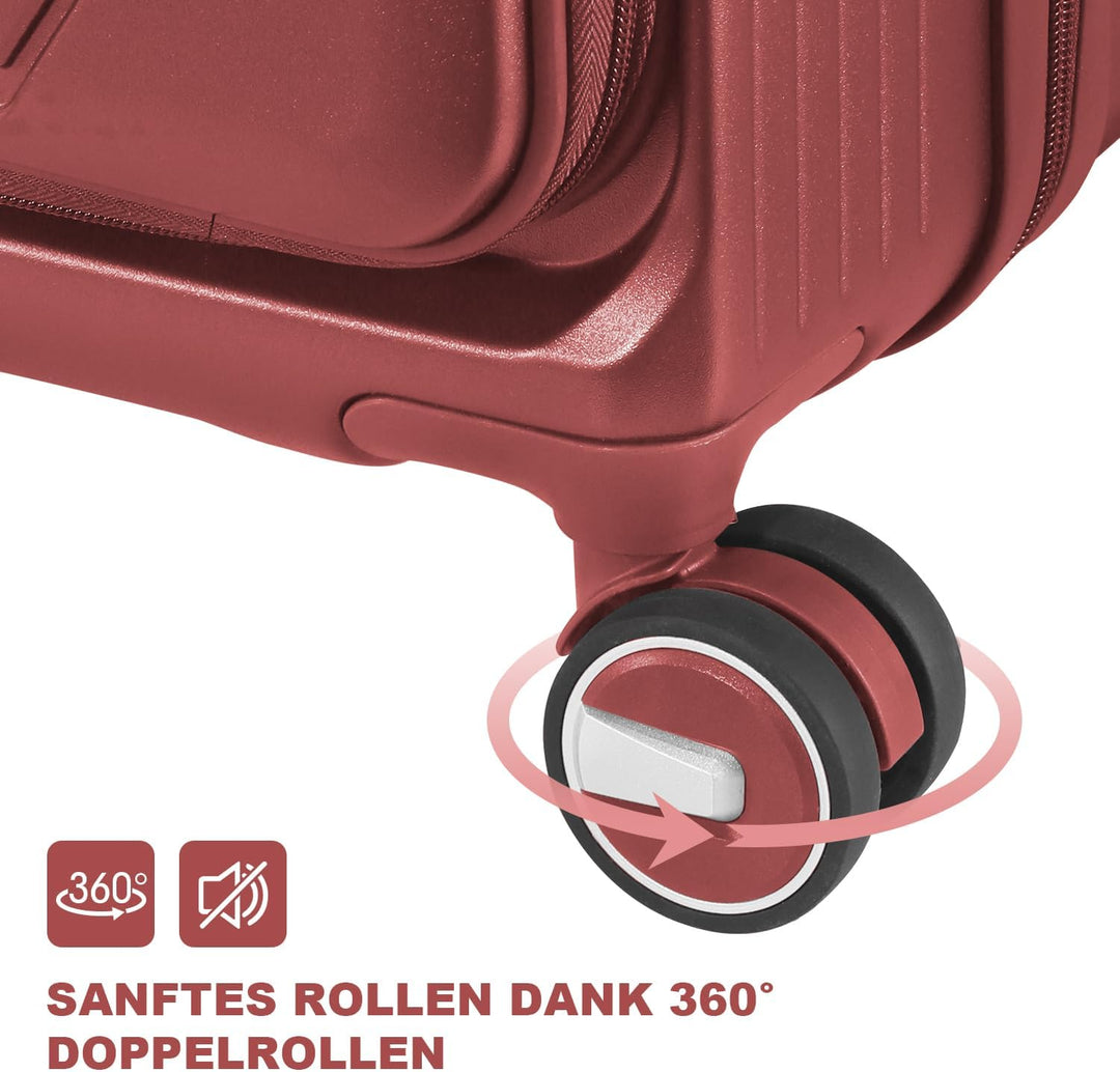 Polycarbonat Hartschalenkoffer Set 3-teilig, Spezielles Frontöffnungssystem mit Organizer-Fach, Erwe