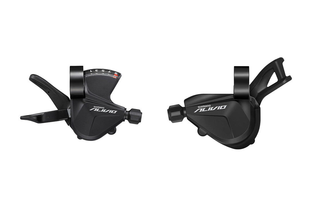 SHIMANO Unisex-Adult Nero Comandi Cambio MTB ALIVIO M3100 2x9V (Coppia), BLAU