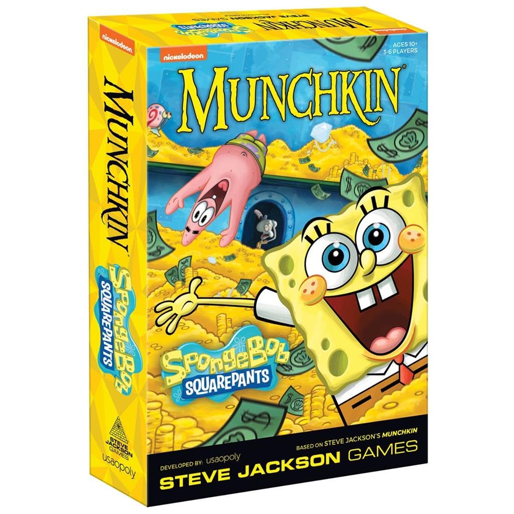 USA-OPOLY, Munchkin: Spongebob Squarepants, Board Game, Ages 10+, 3-6 Players, 60-120 Minutes Playin