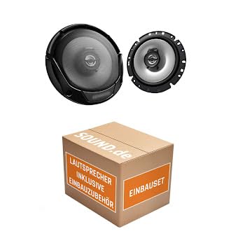 Lautsprecher Einbauset passend mit Kenwood KFC-S1766-16,5cm 2-Wege Koax Auto Einbauzubehör für VW Po