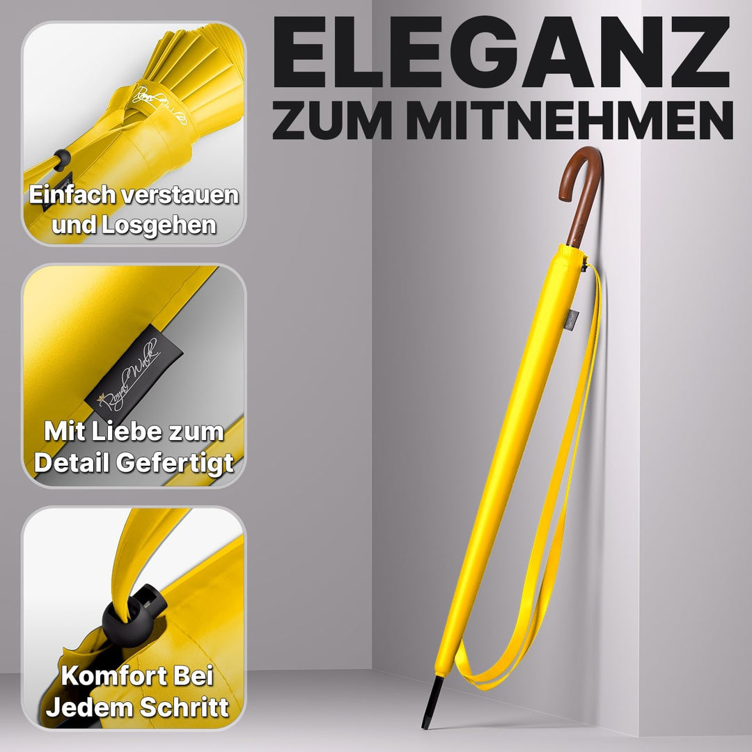 Royal Walk Gross XXL 54 inch Automatik Reise Golf Regenschirm für Damen und Herren Sturmfest Windsic