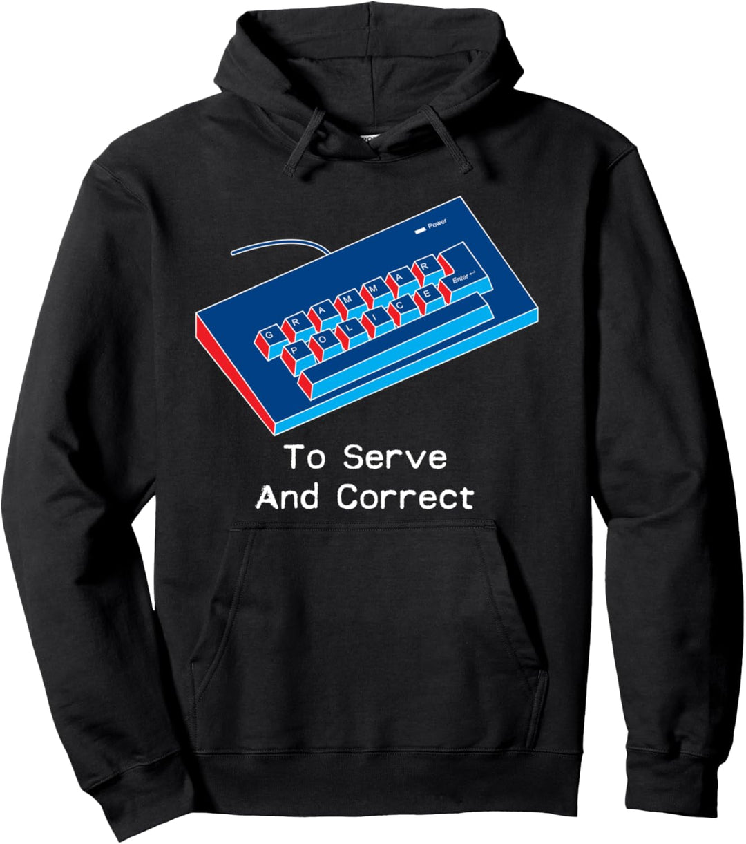 Grammatik-Polizei zum Servieren und Korrigieren der Tastatur Pullover Hoodie
