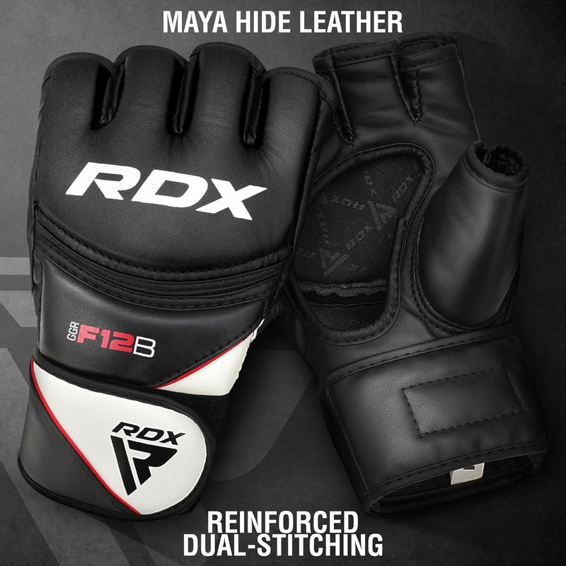 RDX Profi MMA Handschuhe Grappling Sparring Training, Maya Hide Leder, Kickboxen Kampfsport Gepolste