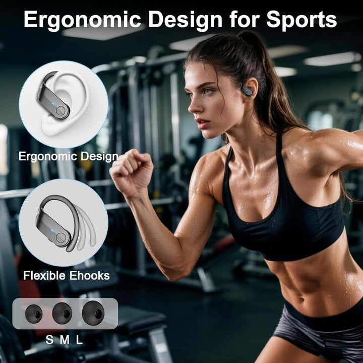 Kopfhörer Kabellos Bluetooth 5.4, 70H In Ear Bluetooth Sportkopfhörer IP8 A-Dunkelschwarz, A-Dunkels