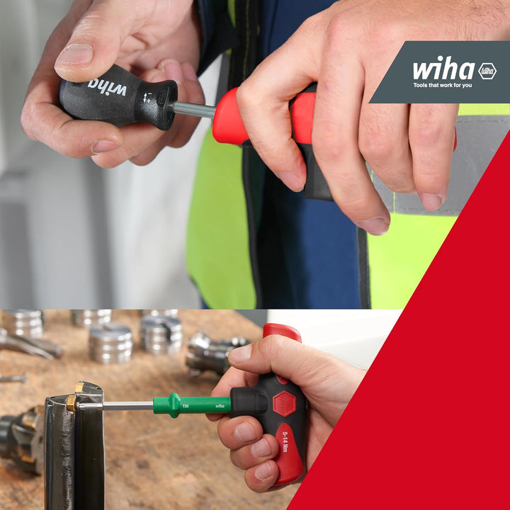 Wiha einstellbarer Drehmoment-Schraubendreher mit Quergriff TorqueVario®-S Tplus 5-14 Nm, hörbares K