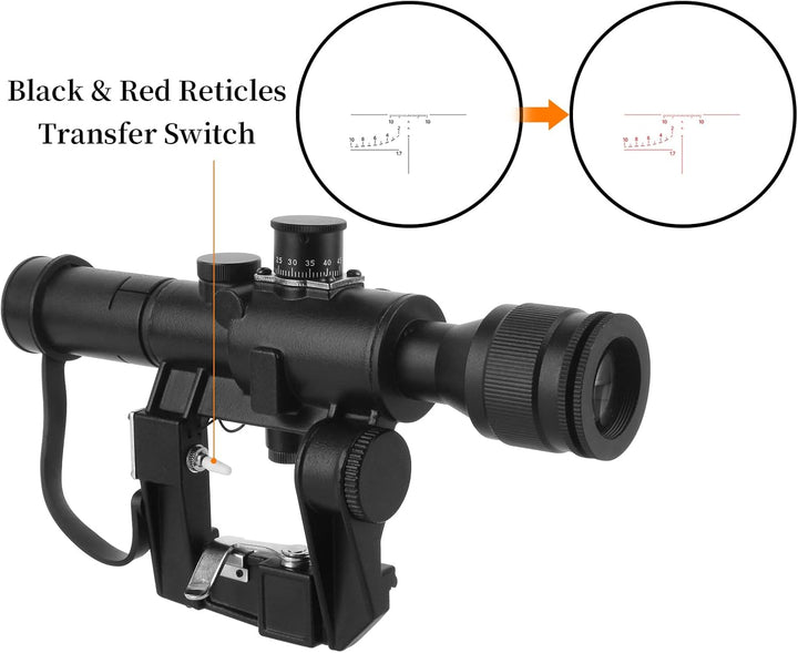 ToopMount 4X26 zf fernrohr Monokular Seitlich montiertes Optik fernrohr Sucher mit Sonnenschutzrohrh