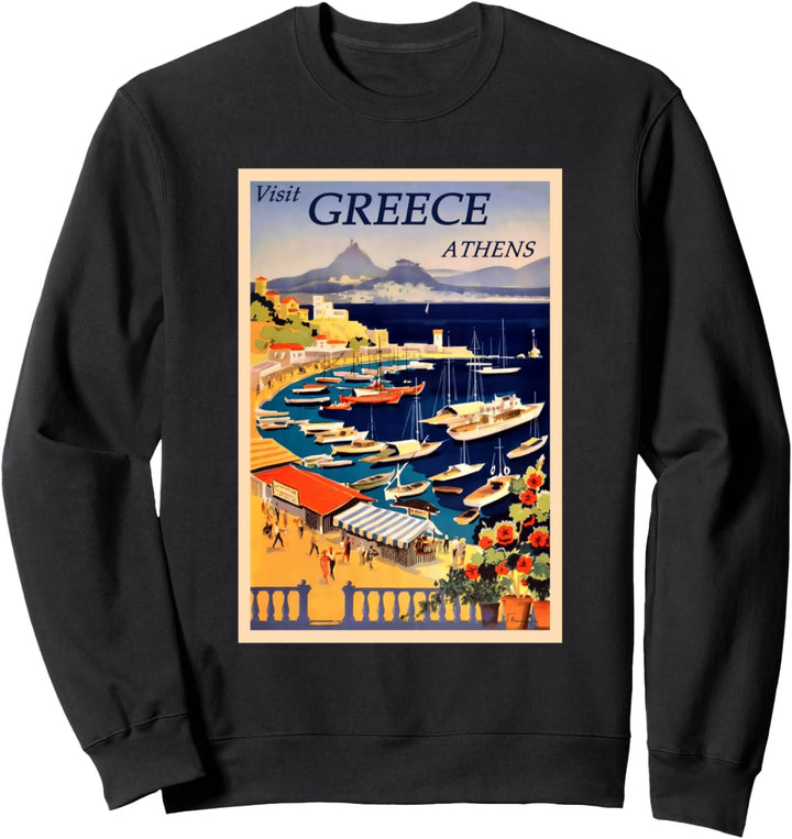 Besuchen Sie Athen Griechenland Boote Hafen Akropolis Sweatshirt