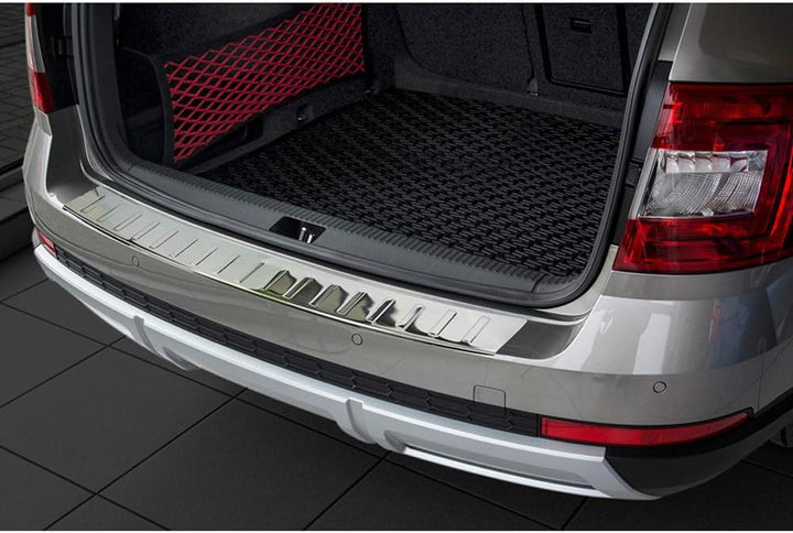 Edelstahl Heckstossstangenschutz kompatibel mit Skoda Octavia III Scout 2014-2020 'Ribs'