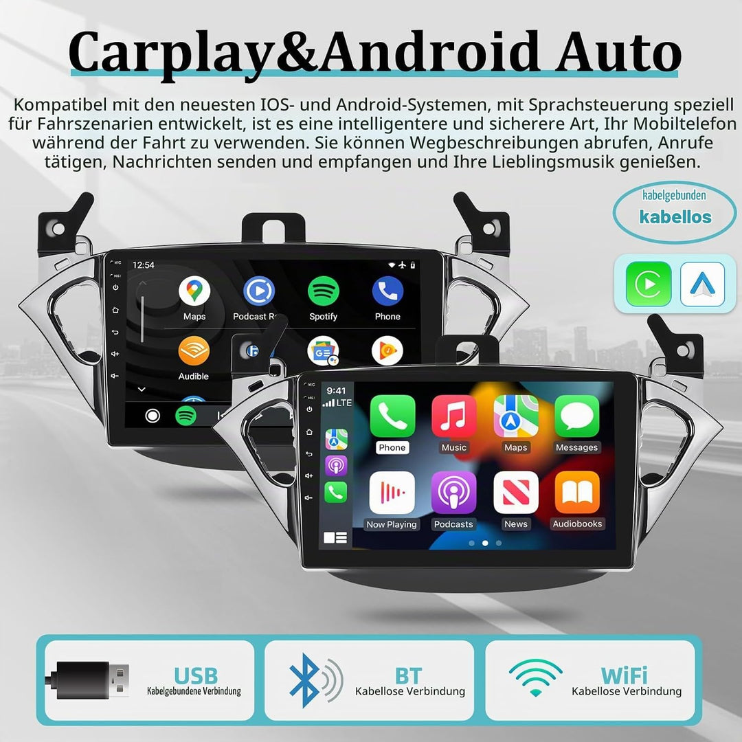 Android-Autoradio für Opel Corsa 2015-2019 / Opel Adam 2013-2016 mit kabellosem Carplay und Android