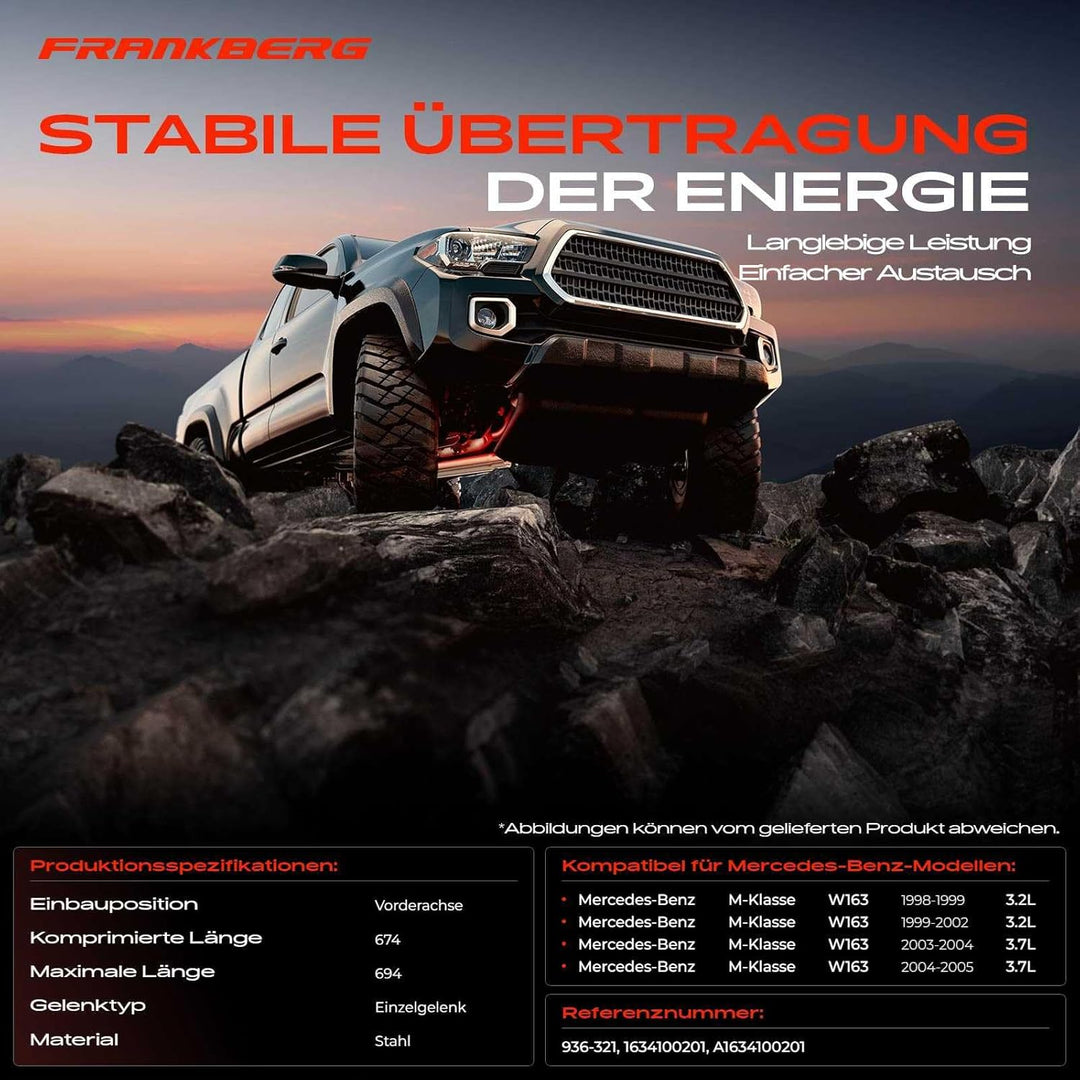 Kardanwelle Gelenkwelle 696mm Vorderachse für M Klasse W163 ML320 ML350 3.2L 3.7L 1998-2005 A1634100