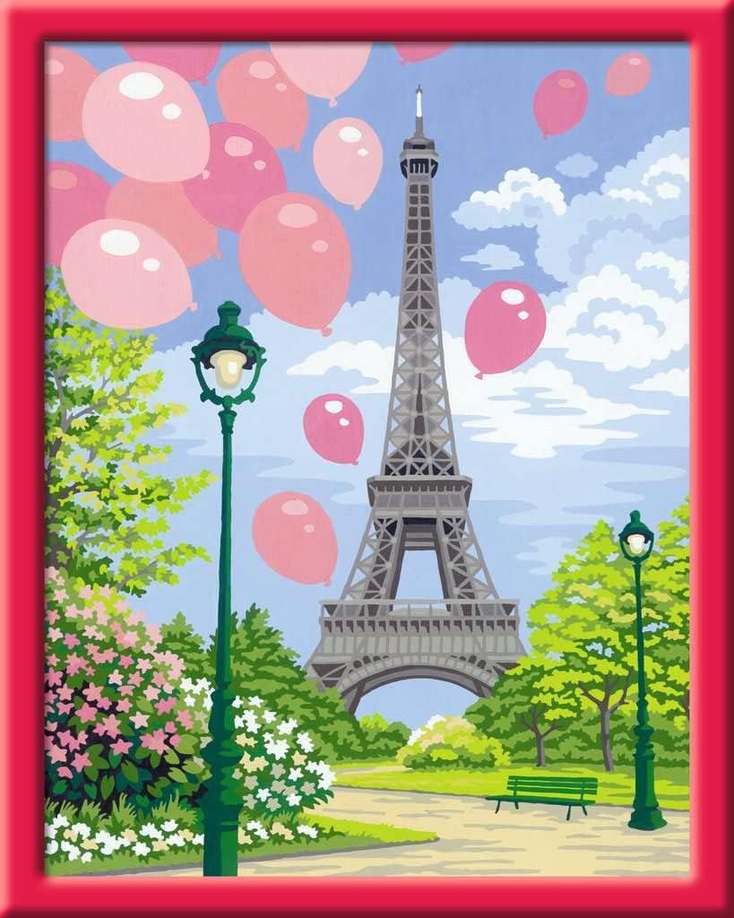 Ravensburger Malen nach Zahlen 28912 - Frühling in Paris - Perfektes Malergebnis durch hochwertiges