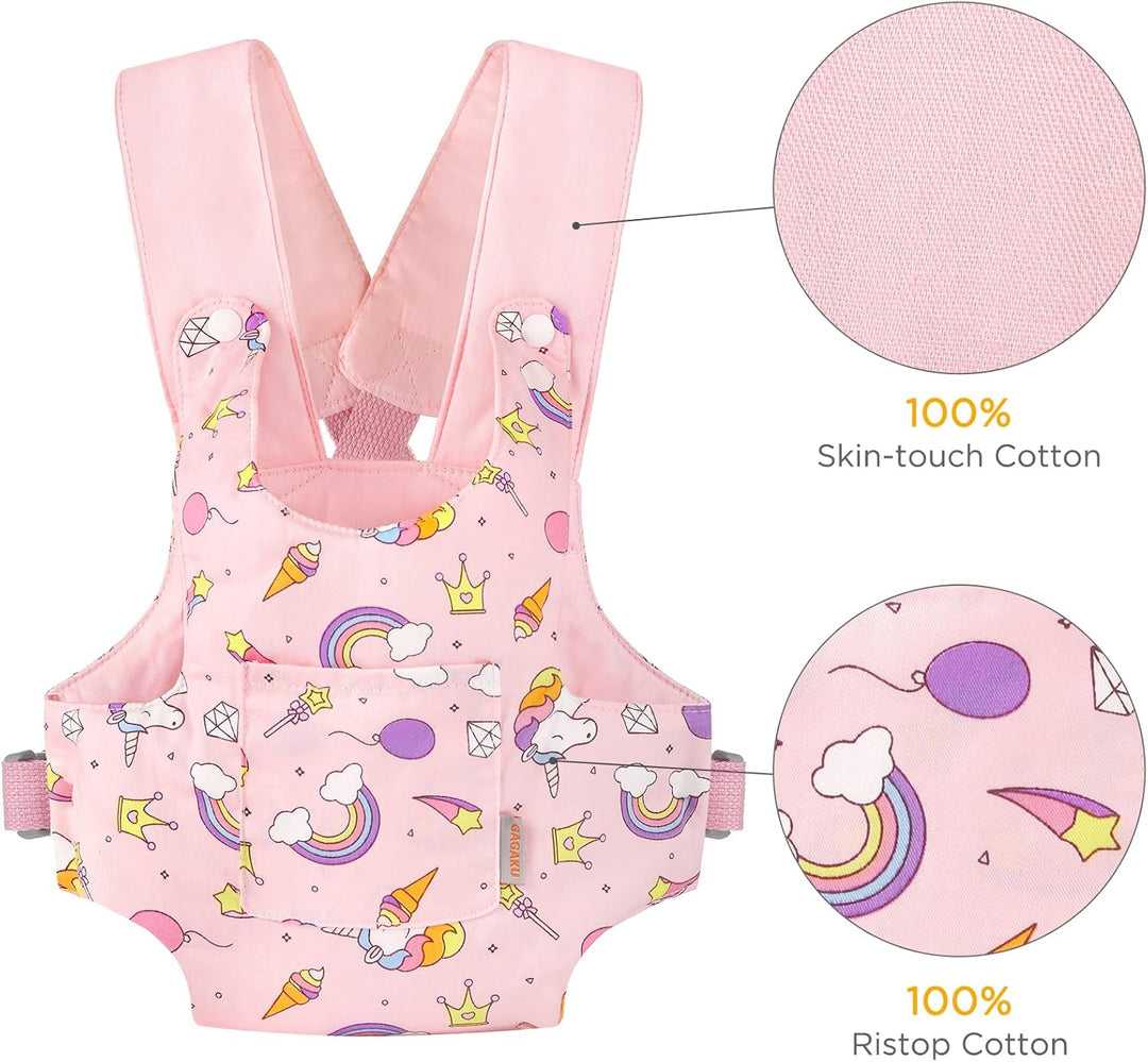 GAGAKU Puppentrage Puppenzubehör Babypuppentrage Kuscheltierträger mit verstellbaren Trägern für Kin