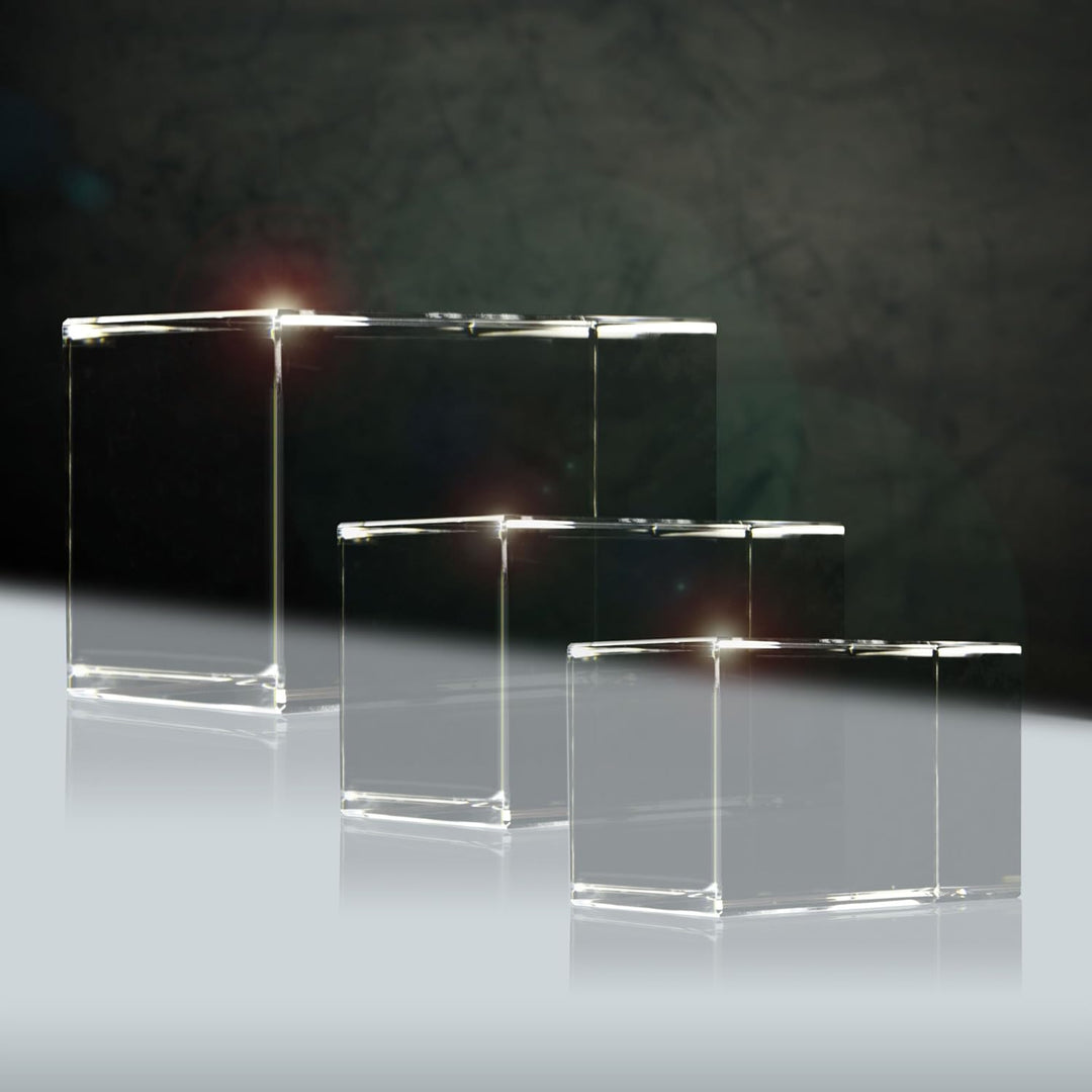 Glasportrait vom Foto (3D) | Quader 90mm | 1 bis 3 Personen oder Tiere zB als Geschenk für Paare mit
