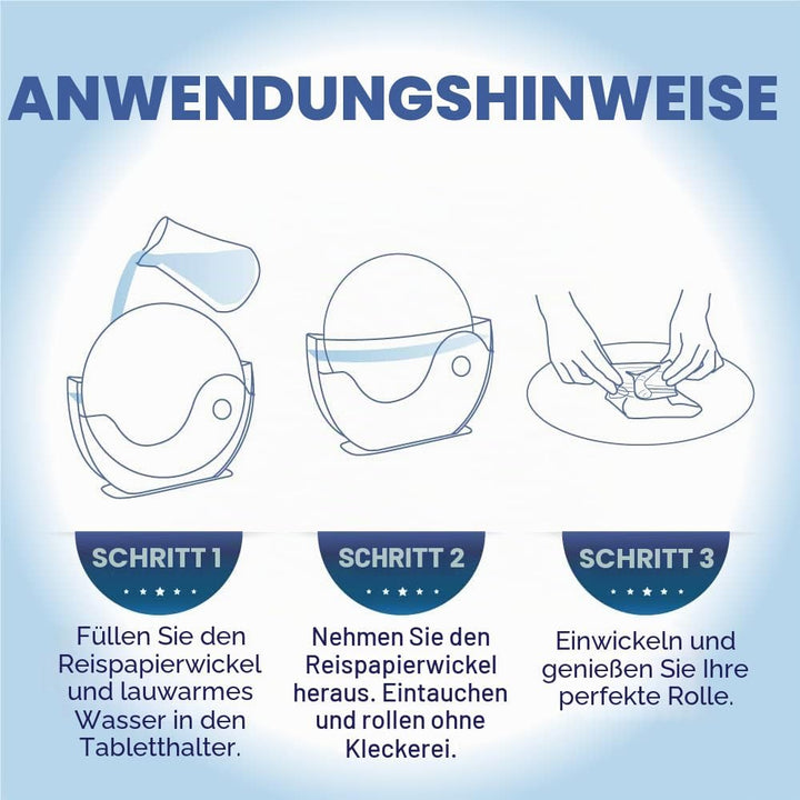 BANU Reispapier-Wasserschale mit Seitentaschen-Halter für Reispapierverpackungen für Frühlingsrollen