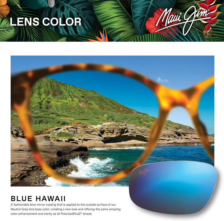 Maui Jim Unisex Local Kine Sunglasses 54 Blue Local Kine Soft Blac, 54 Blue Local Kine Soft Blac